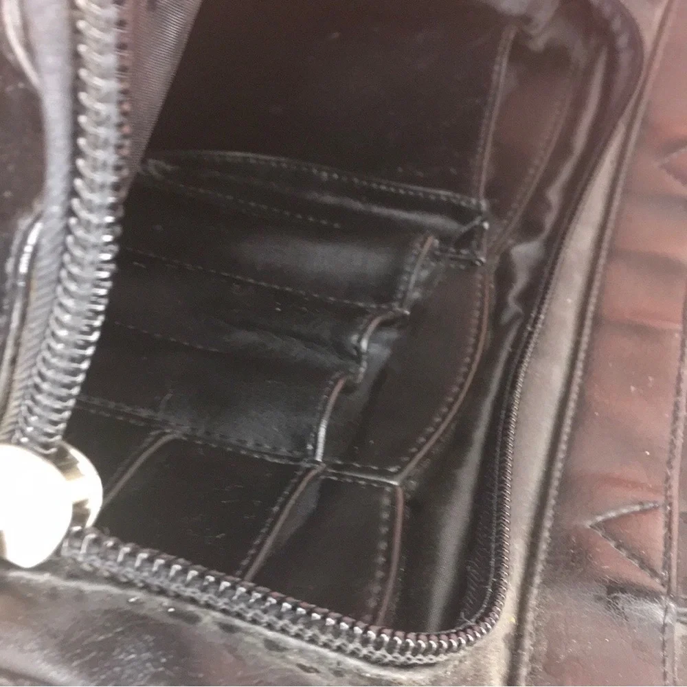 Vintage Black Faux Leather Laptop Bag